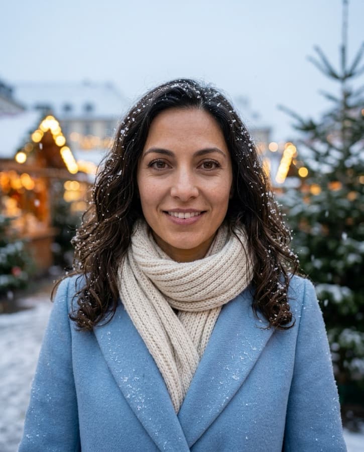 Snowy outdoor holiday photo sample