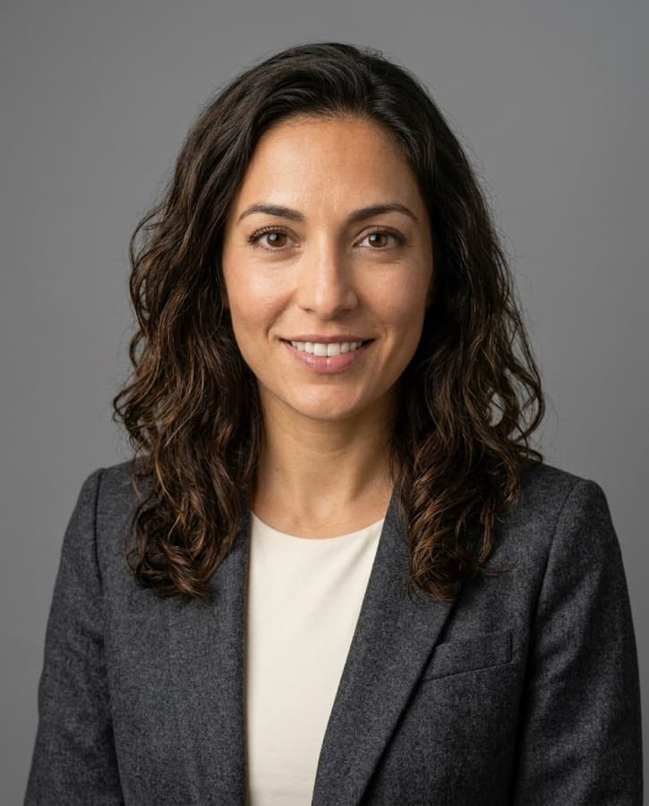 LinkedIn headshot sample, studio grey